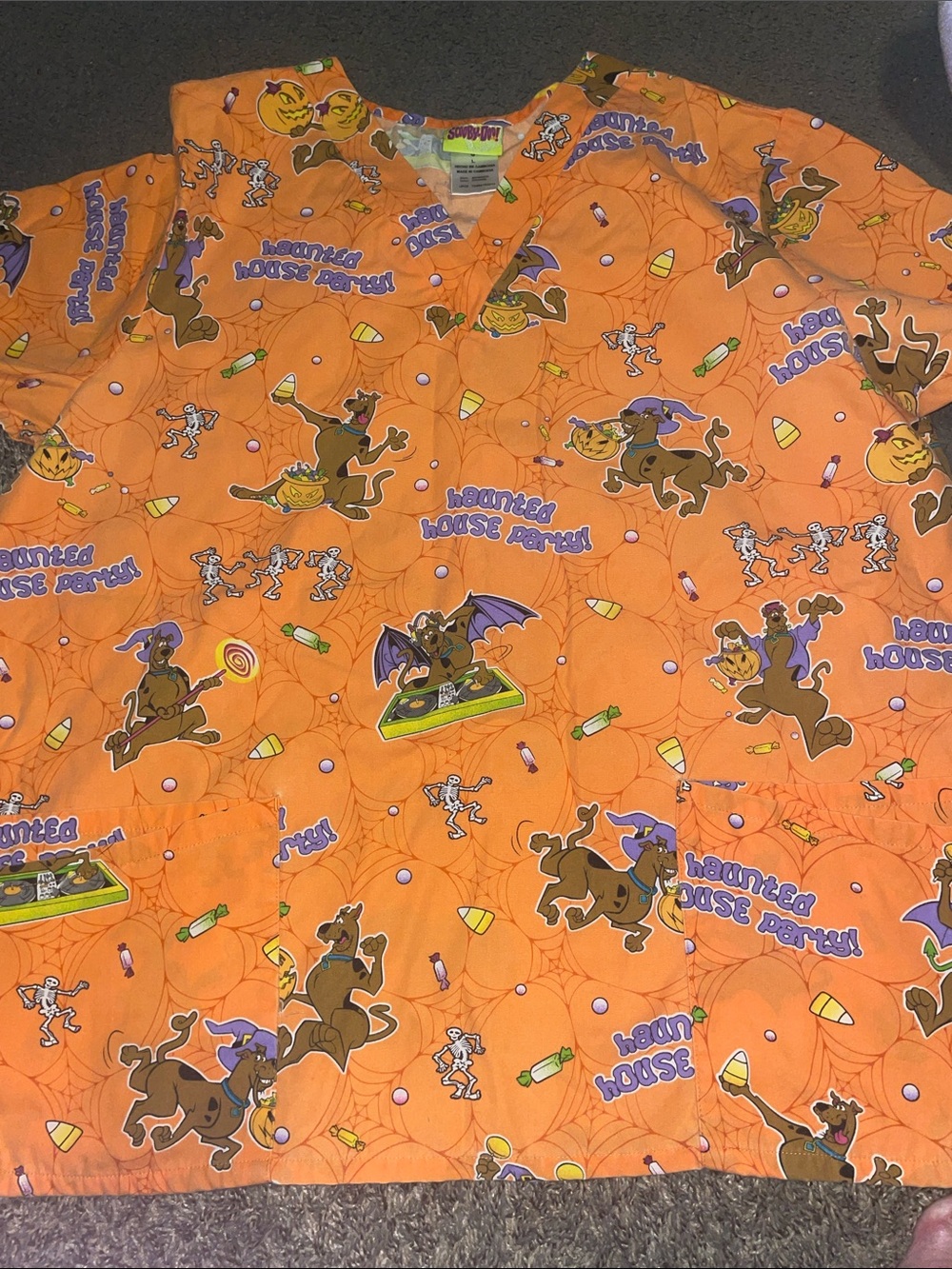 Scooby-Doo Halloween Print Orange Women’s Top